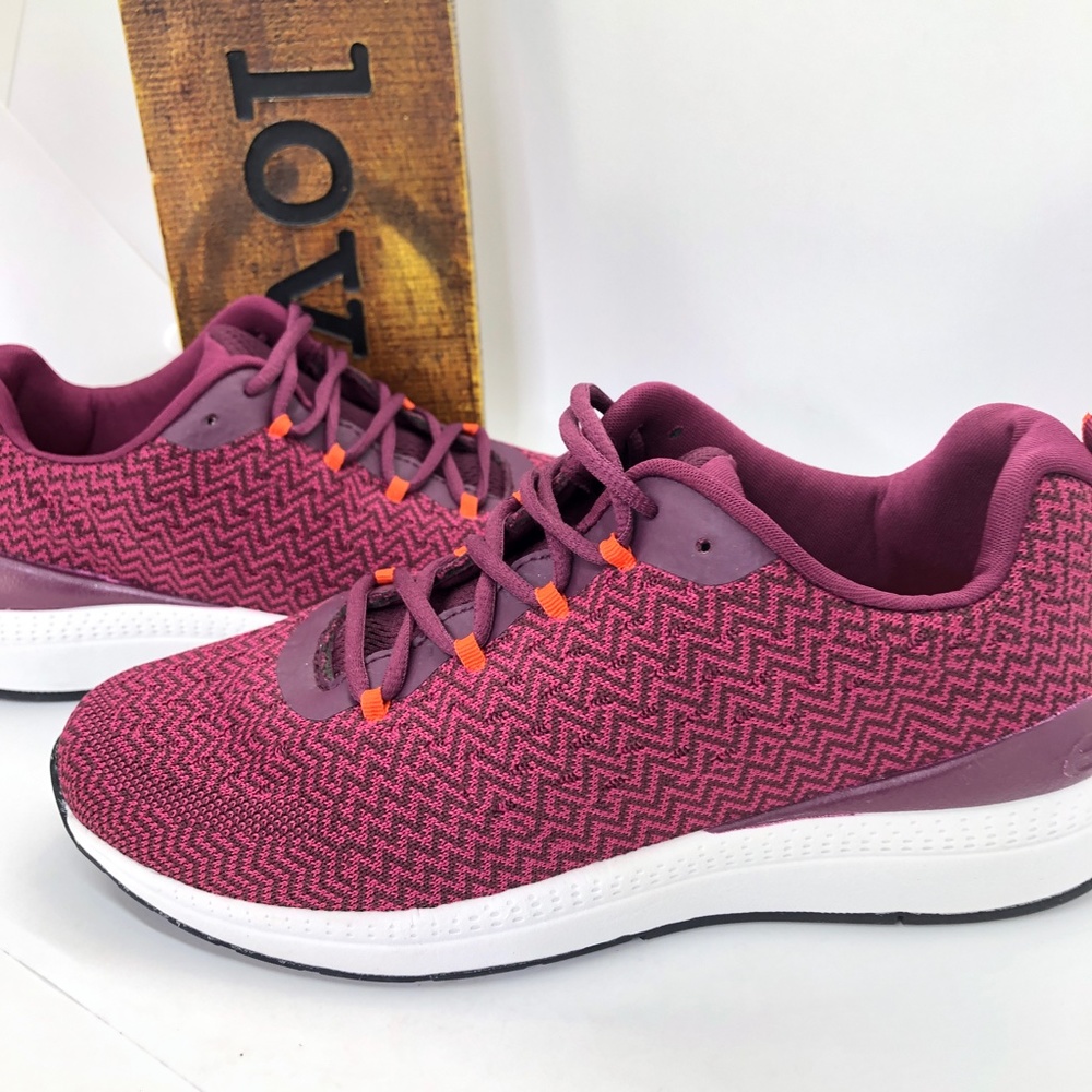 Women’s Sz 8.5W Evolve Easy-Spirit EVTR0T9 Burgundy Fly Knit Print Sneakers - Picture 5 of 16